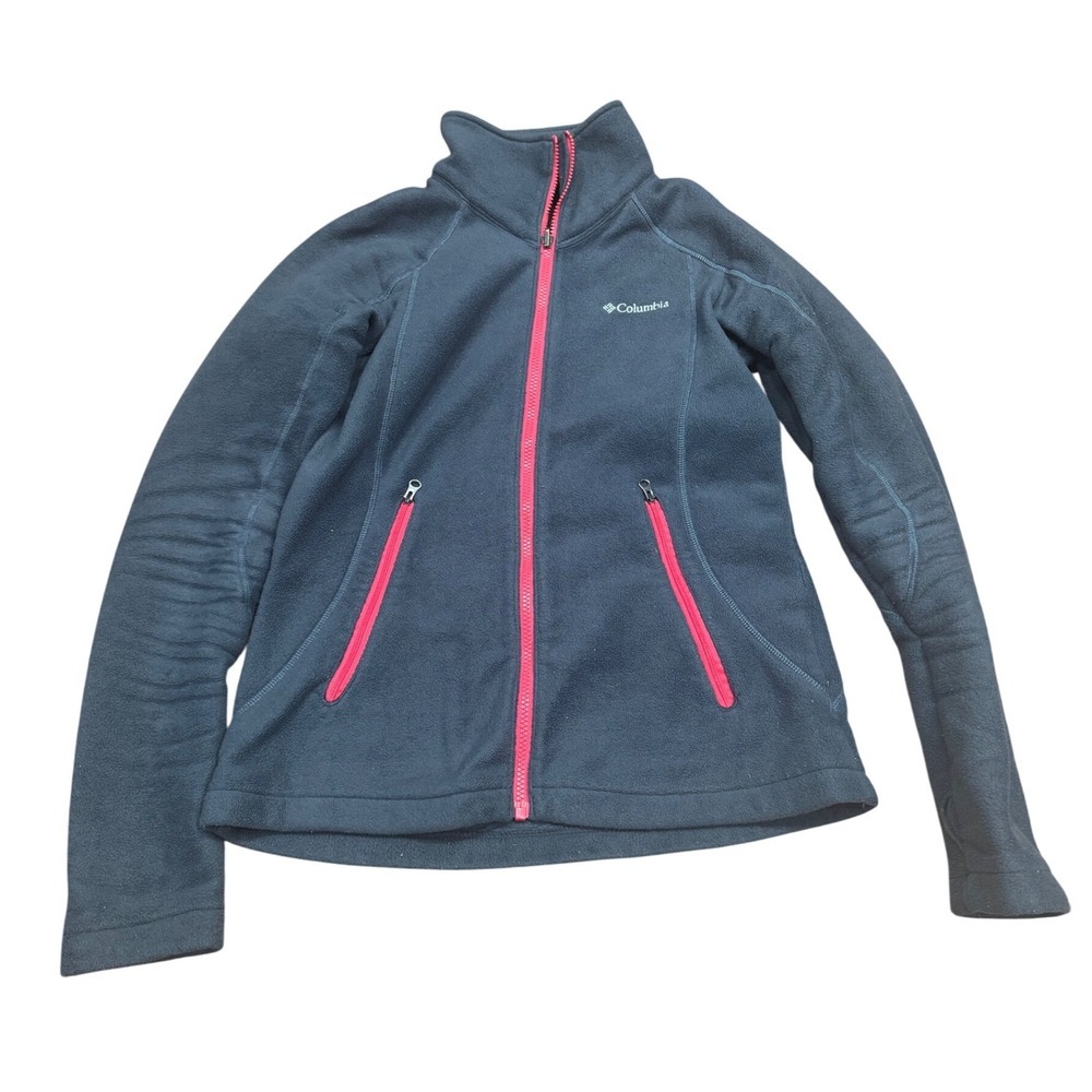 Columbia Interchange Fleece Jacket Full Zip Gray Pink Womens Size M